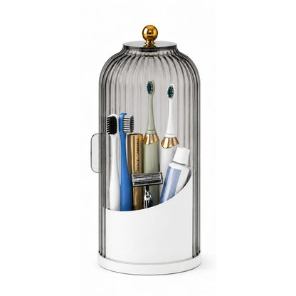 360° Rotating Bathroom Organizer — Toothbrush, Makeup & Accessories