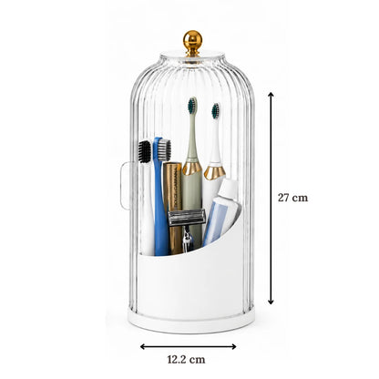 360° Rotating Bathroom Organizer — Toothbrush, Makeup & Accessories