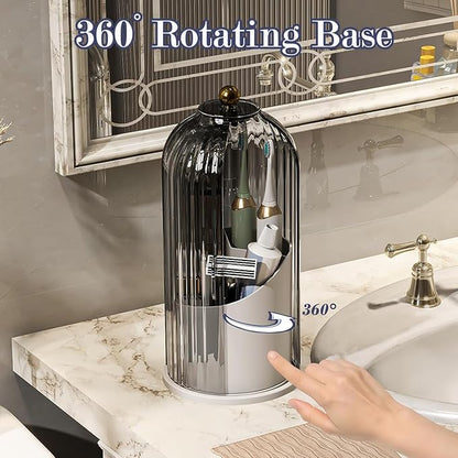 360° Rotating Bathroom Organizer — Toothbrush, Makeup & Accessories